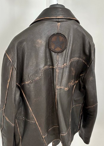 TAMER TANCA eskitme deri biker mont - Görsel 7