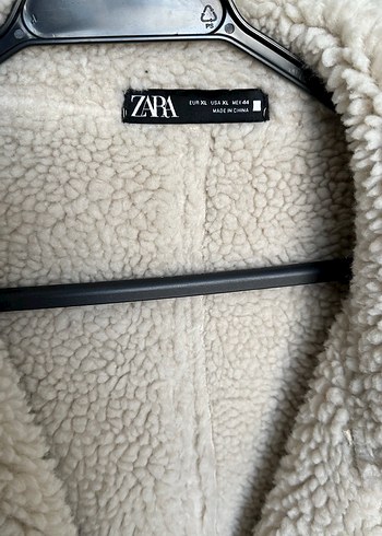 ZARA kürklü erkek bej deri ceket - Görsel 4