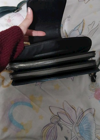 Gri Süet Kadın Omuz Çantası - Görsel 3