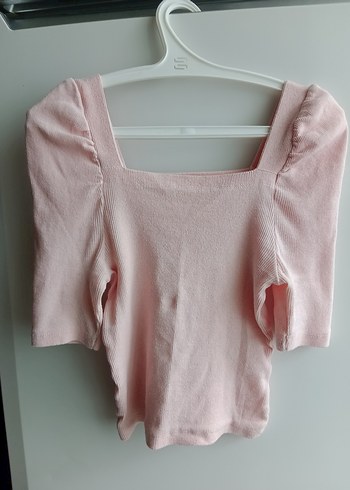 Pembe Kısa Kollu Bluz