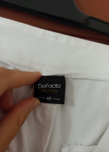 Defacto Beyaz Kadın Koton Kumaş Pantolon