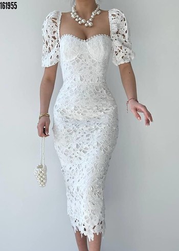 s Beden Zarina Beyaz Mini Dantelli Elbise