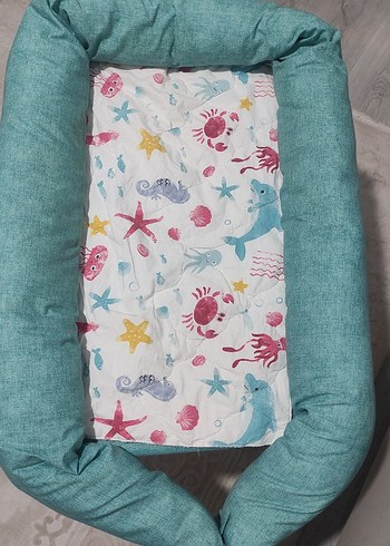 Turkuaz Desenli bebek reflü yatağı - Görsel 2