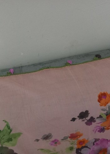 Diğer Çiçek Desenli Dantel Detaylı Bohem Kadın Fuları