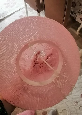 Beden pembe Renk Pembe Dantel Detaylı Bohem Kadın Şapka