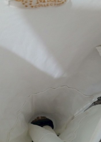 V Yaka Nakışlı Beyaz Bohem Midi Elbise - Görsel 4