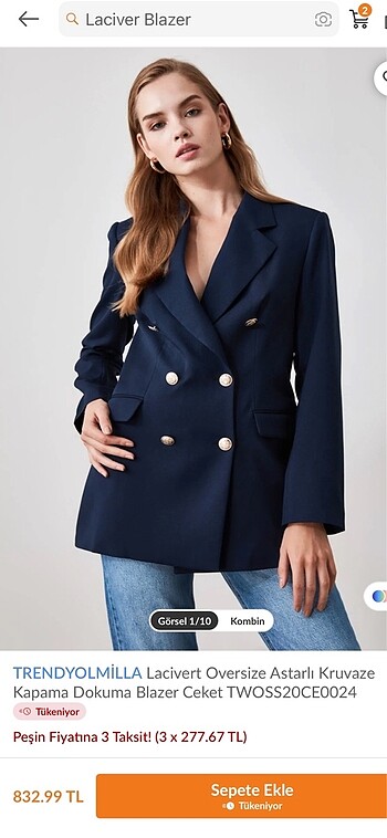 Trendyol & Milla Lacivert blazer