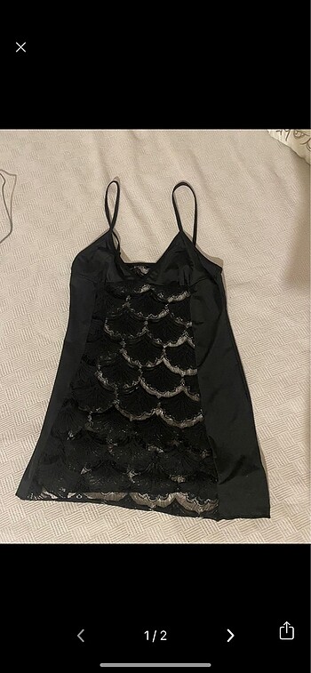 siyah vintage dantel gecelik S/M