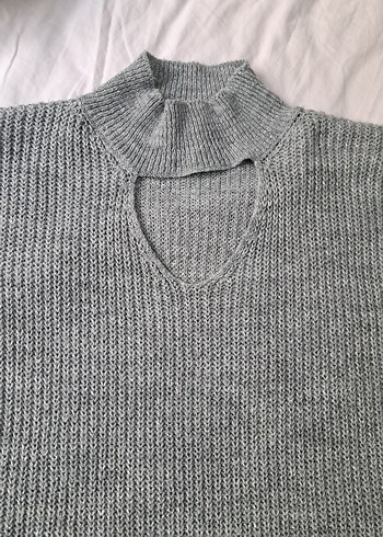 Gri Nakışlı Triko Kadın Kazak Adl - Görsel 2