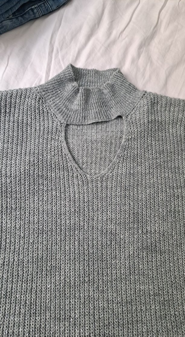 Gri Nakışlı Triko Kadın Kazak Adl - Görsel 2