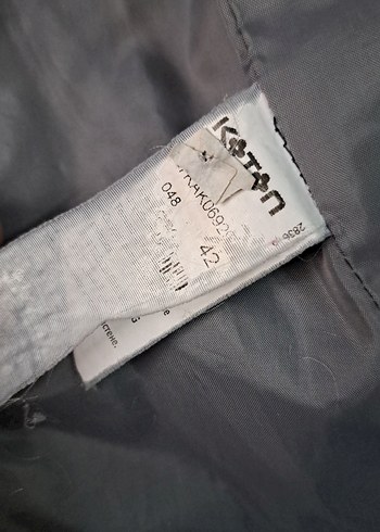 Düğmeli Gri Kısa Kaban koton - Görsel 4