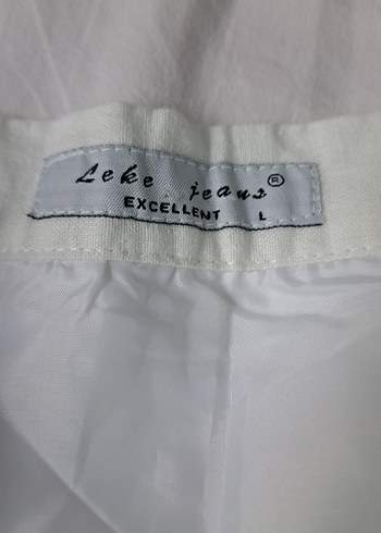 Beyaz Düz Pamuklu Etek - Görsel 2