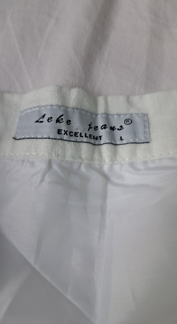 Beyaz Düz Pamuklu Etek - Görsel 2