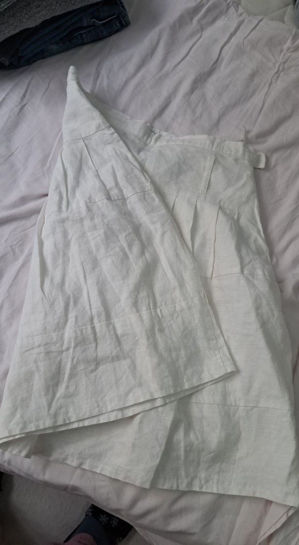 Beyaz Düz Pamuklu Etek - Görsel 3