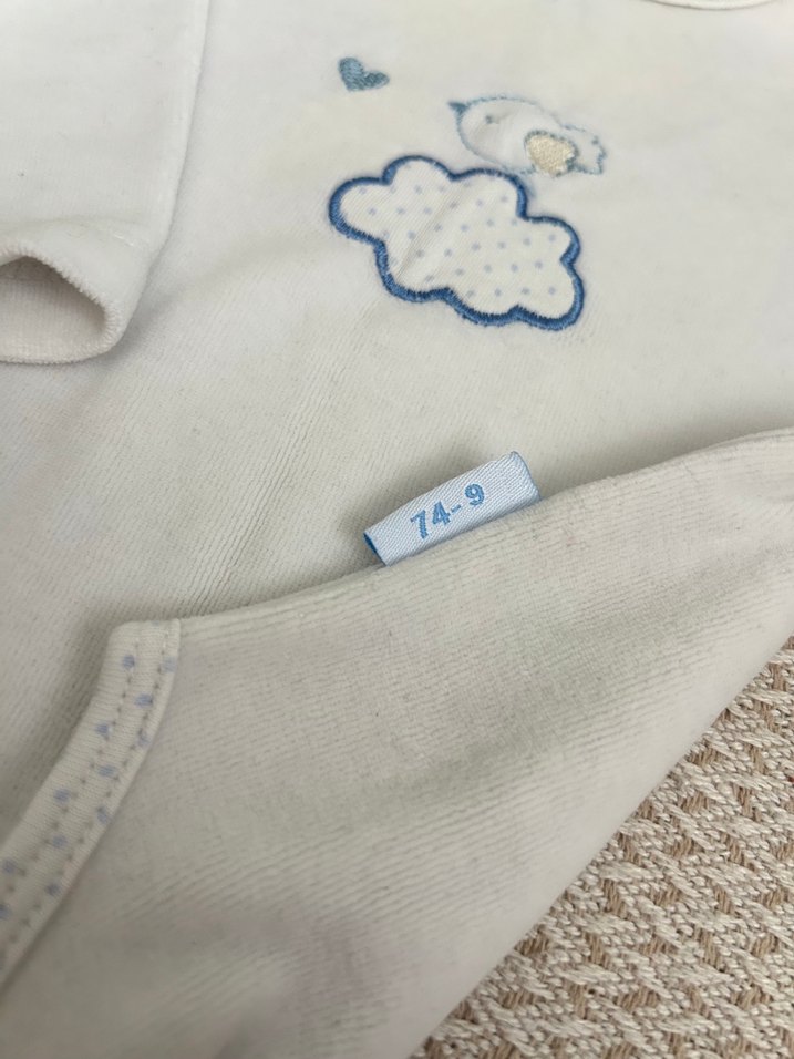 Beyaz Uzun Kollu Pamuklu Bebek Body - Görsel 2