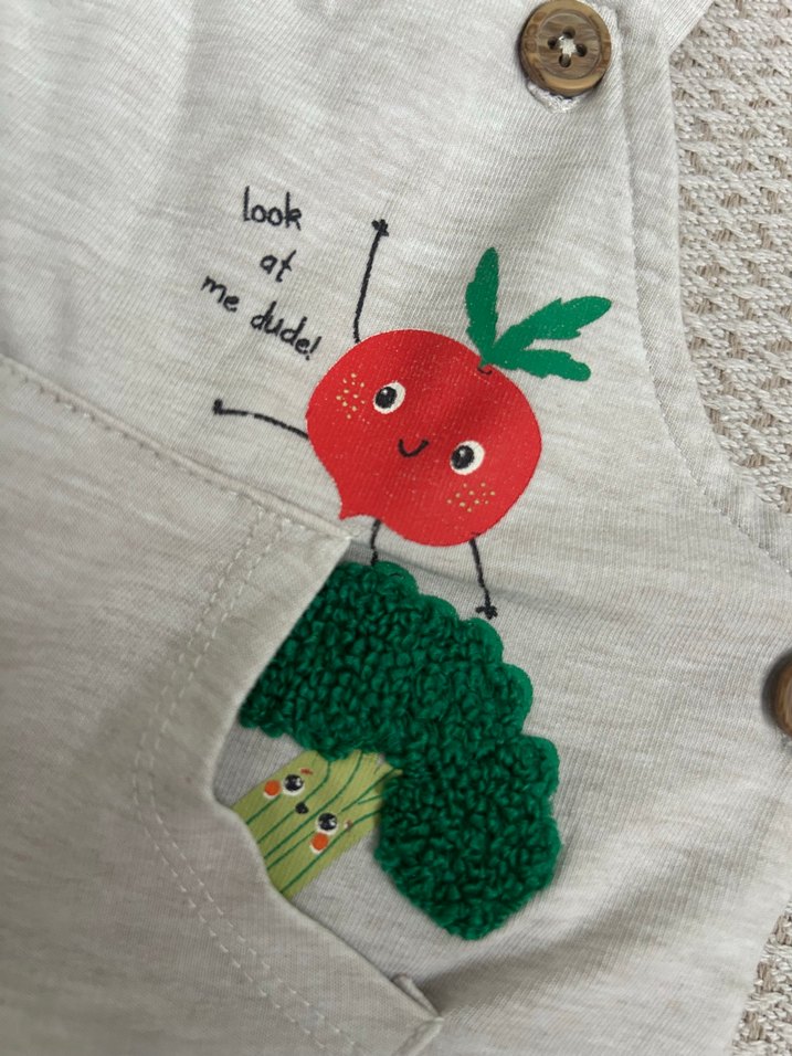 Nakışlı Gri Erkek Triko Salopet - Görsel 3