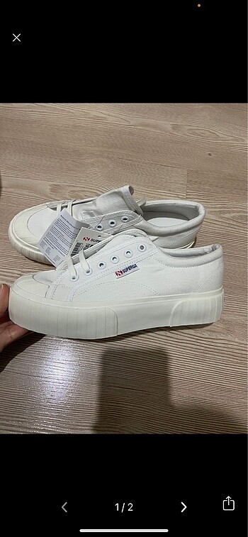Superga stripe beyaz ayakkabı