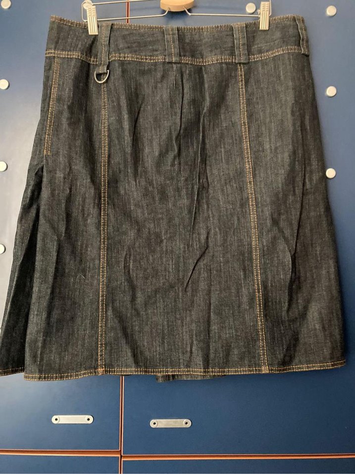 Gri Midi Hamile Kot Etek Pilili Rahat Kesim - Görsel 3