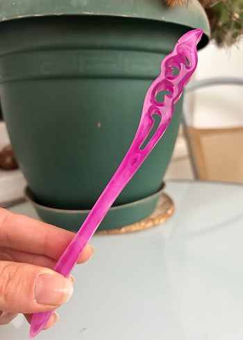 Renkli Pembe Saç Tokası - Görsel 2