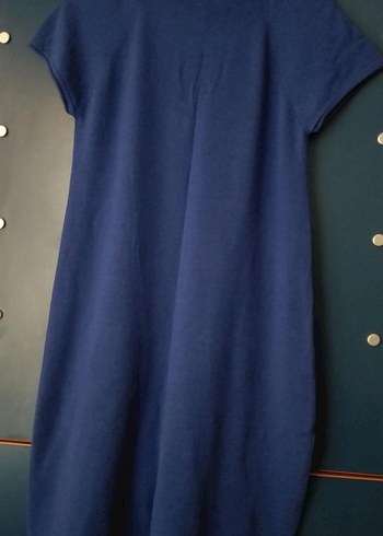 Lacivert Salaş Midi Elbise - Görsel 4