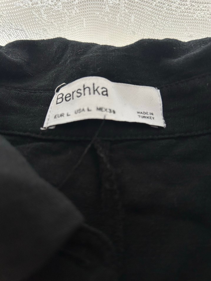 Siyah Kısa Kollu Keten Tulum - Görsel 2