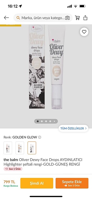  Beden Renk The Balm Oliver Dewy Işıltı Damlası