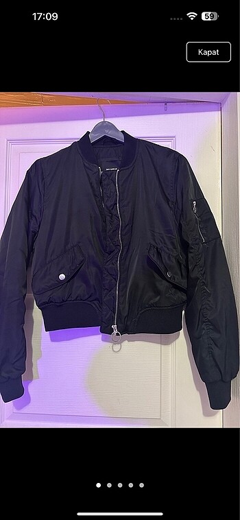 PULL&BEAR SİYAH KISA BOMBER CEKET