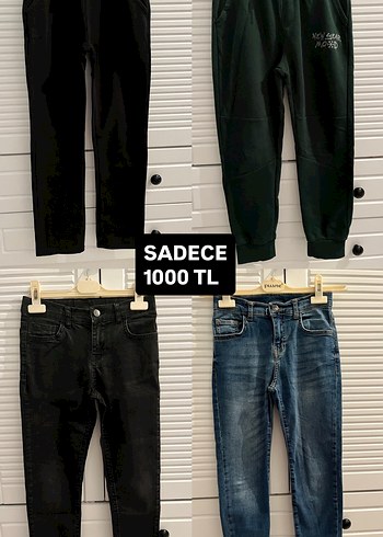 2 Adet Eşofman Altı 2 Adet Kot Pantolon
