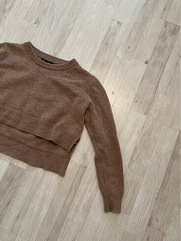 s Beden kahverengi Renk Massimo Dutti Kazak Crop
