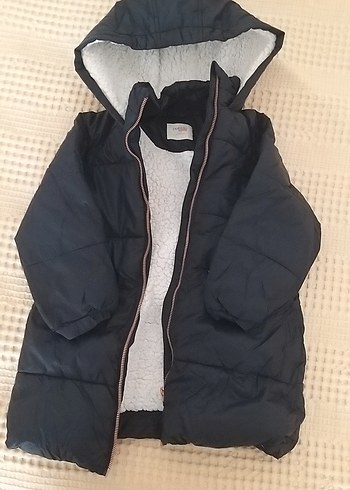 Erkek Çocuk Kapüşonlu Fermuarlı Koyu Gri Kaban - Görsel 2