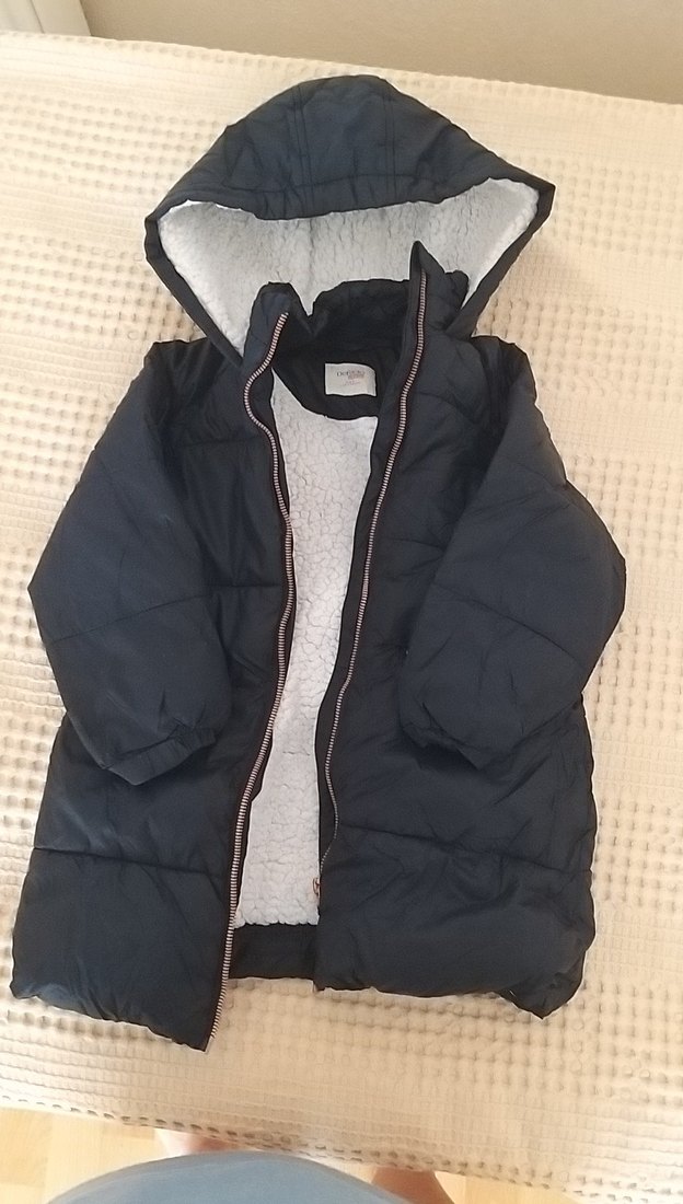 Erkek Çocuk Kapüşonlu Fermuarlı Koyu Gri Kaban - Görsel 2