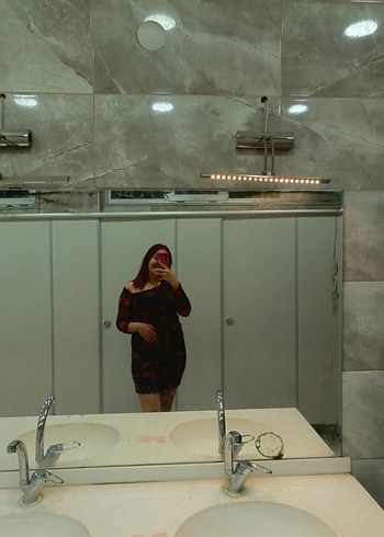 Straplez Karanlık Renkli Drapeli Midi Elbise - Görsel 2