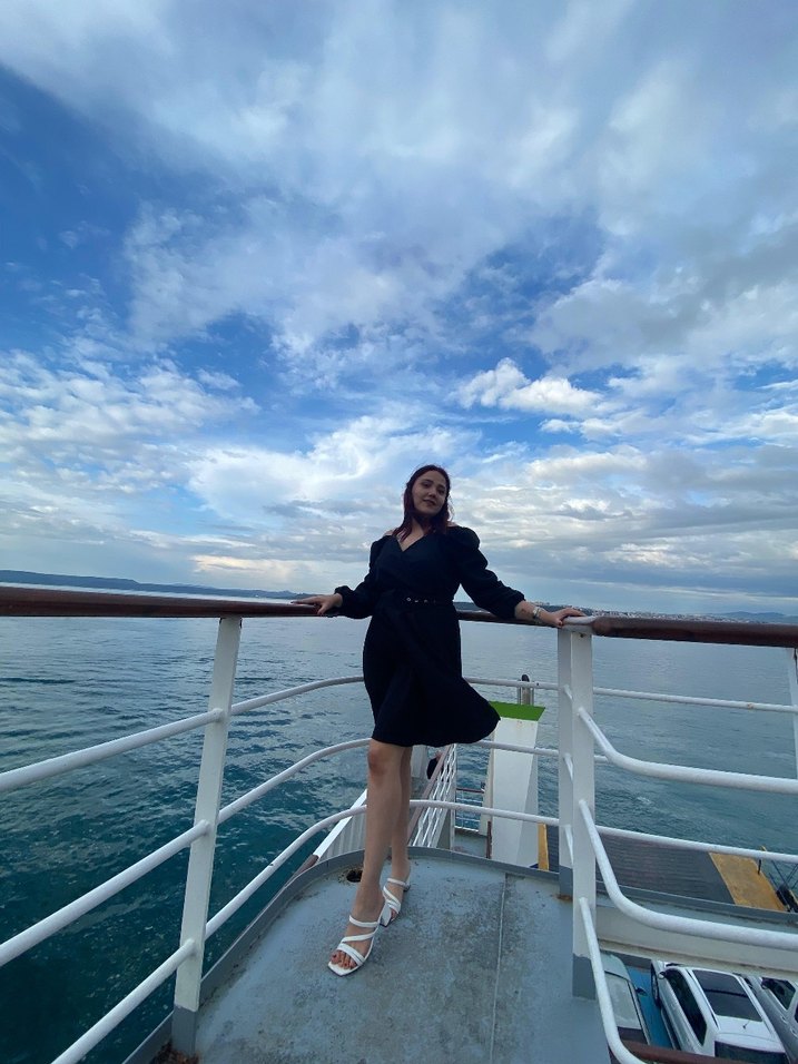 siyah Ekose Desenli Uzun Kollu Kadın Elbise - Görsel 2