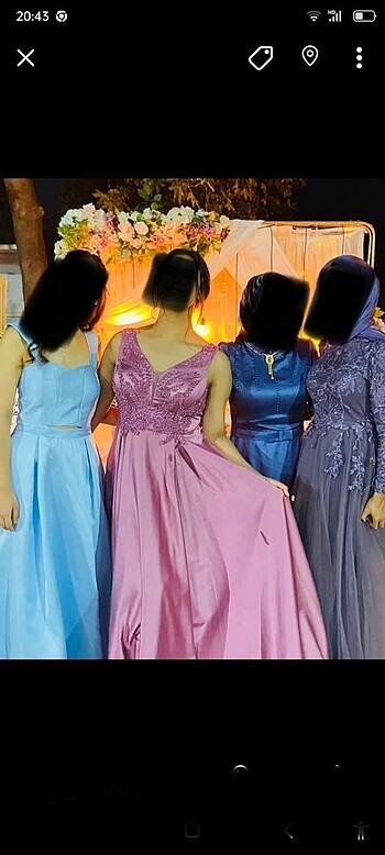 Pembe abiye elbise gece elbisesi