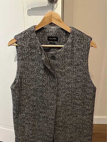 m Beden gri Renk Massimo Dutti Kolsuz kaban / yelek