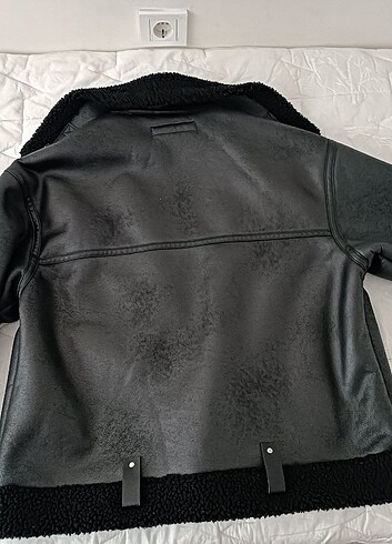 xl Beden siyah Renk Zara kürklü biker ceket