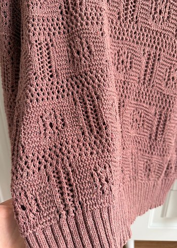 Bordo Bohem Örgü Kadın Kazak - Görsel 3