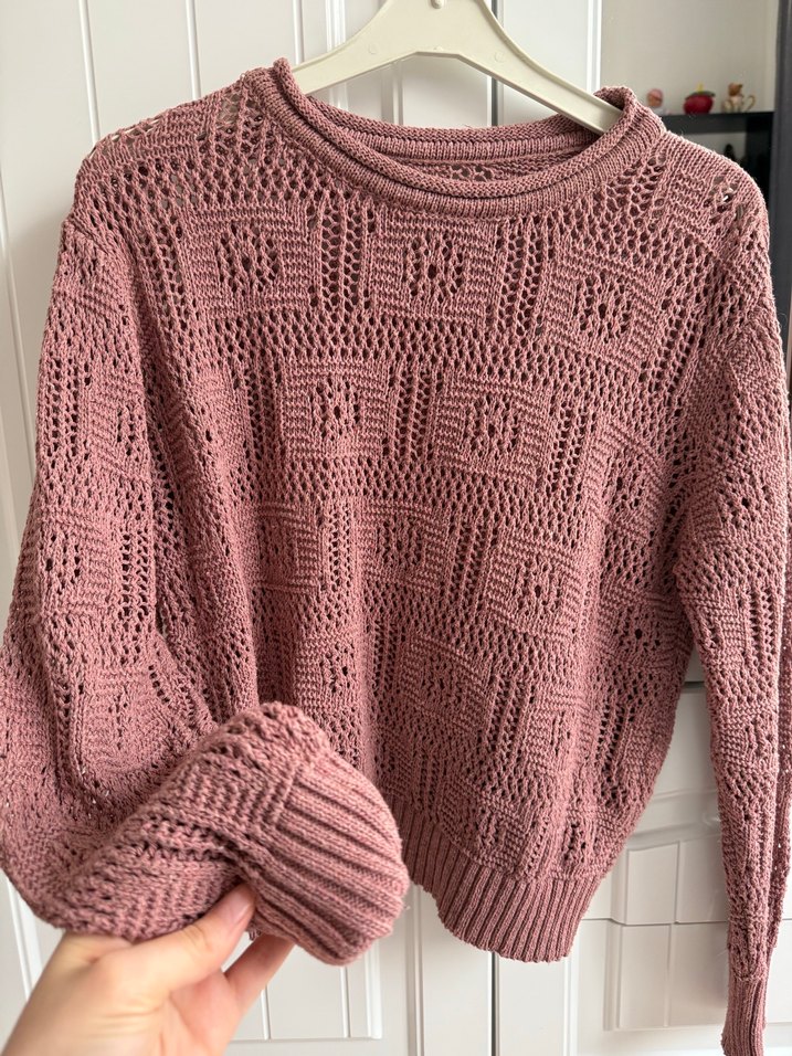 Bordo Bohem Örgü Kadın Kazak - Görsel 2