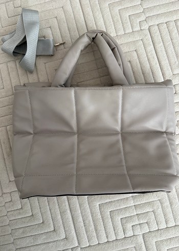 Gri Kadın Günlük Fermuarlı Çanta - Görsel 4