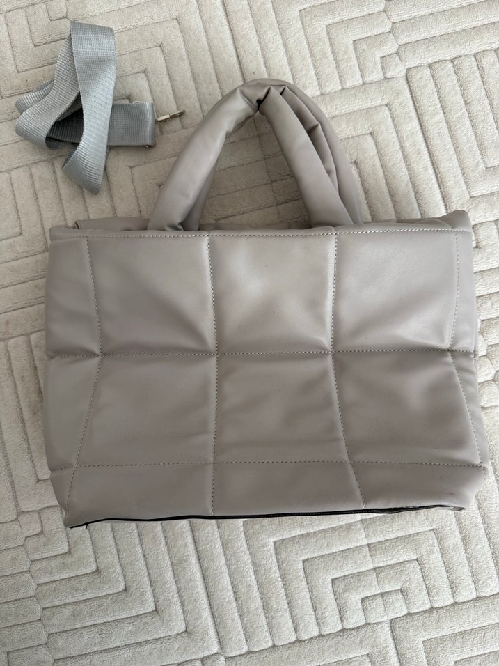 Gri Kadın Günlük Fermuarlı Çanta - Görsel 4