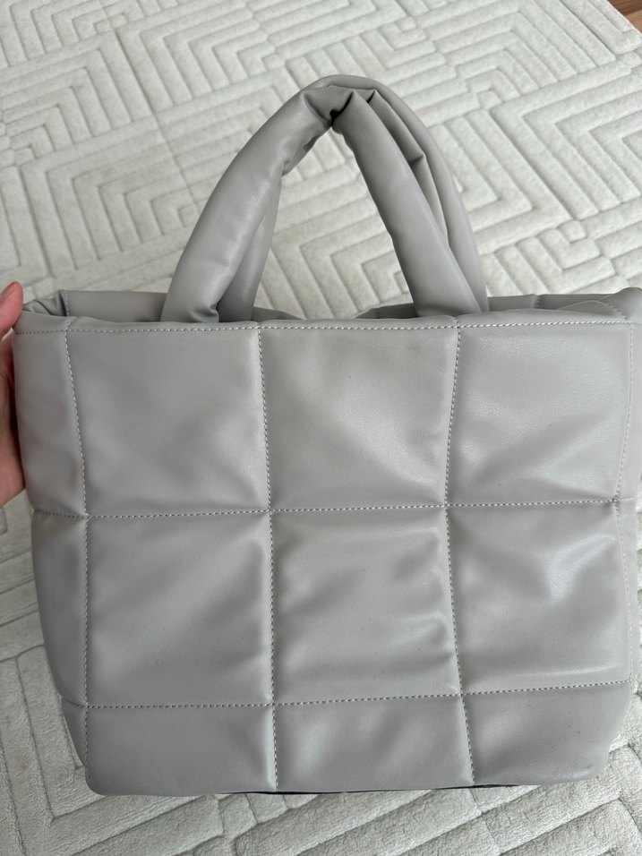 Gri Kadın Günlük Fermuarlı Çanta - Görsel 2