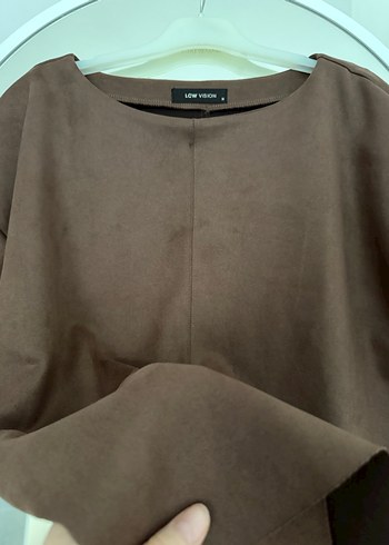 Kahverengi Süet Kadın Bluz - Görsel 3