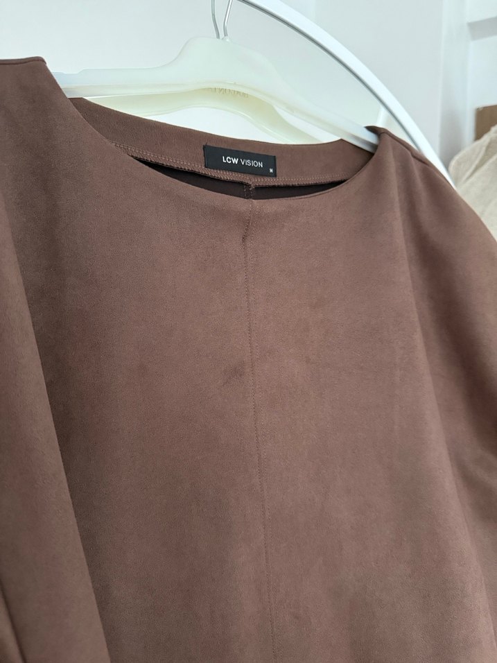 Kahverengi Süet Kadın Bluz - Görsel 2
