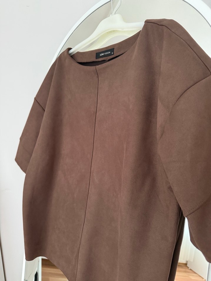 Kahverengi Süet Kadın Bluz - Görsel 4