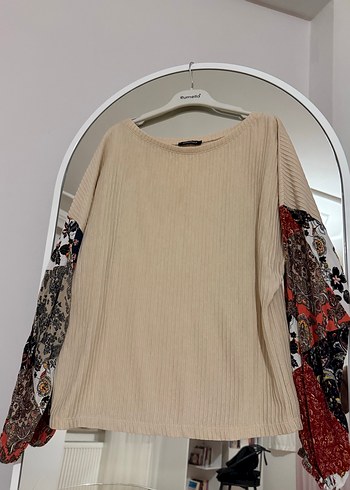 Bohem Tarzı Uzun Kollu Örgü Bluz - Görsel 2