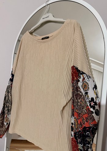 Bohem Tarzı Uzun Kollu Örgü Bluz - Görsel 3