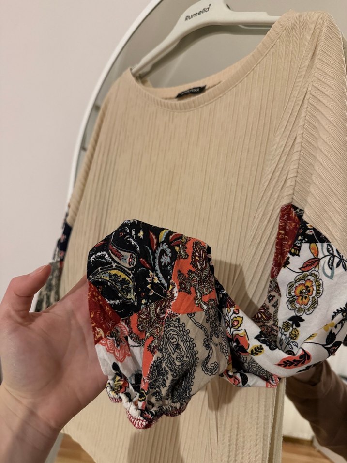 Bohem Tarzı Uzun Kollu Örgü Bluz - Görsel 4