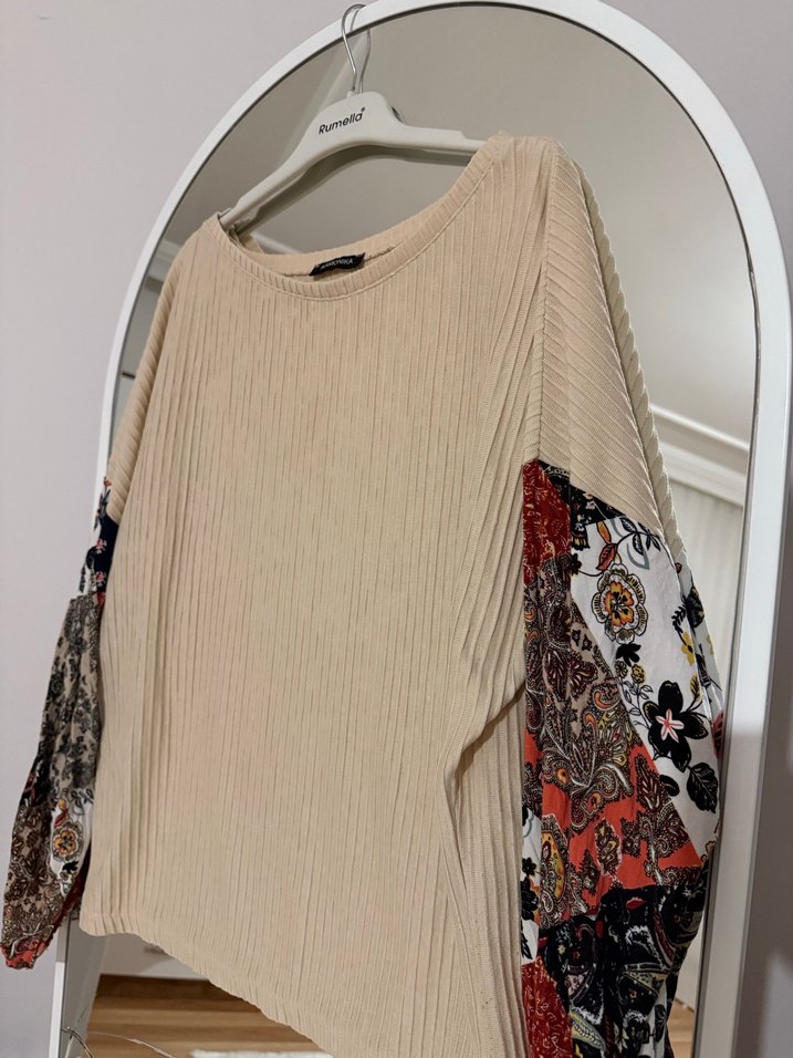 Bohem Tarzı Uzun Kollu Örgü Bluz - Görsel 3