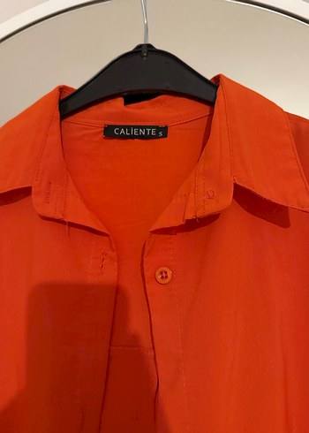 Turuncu Düğmeli Kadın Gömlek - Görsel 3