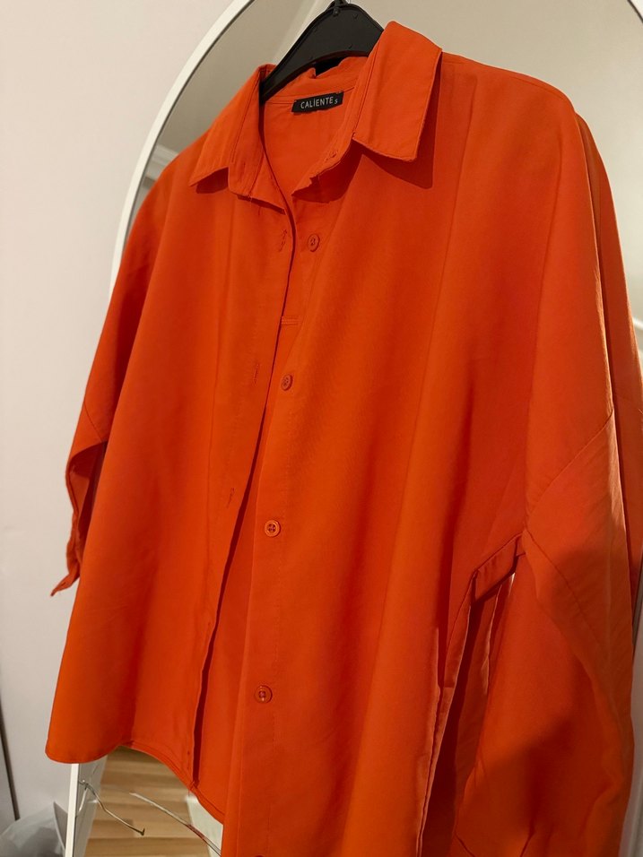 Turuncu Düğmeli Kadın Gömlek - Görsel 2